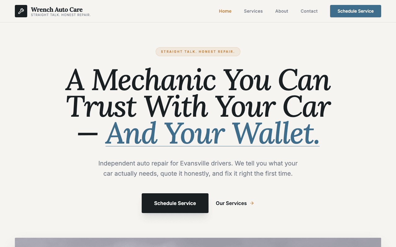 Auto Repair Wrench design preview