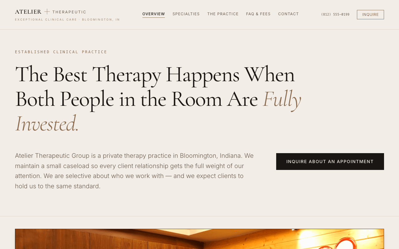 Therapy Atelier design preview